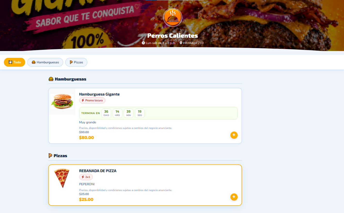 Catálogo de productos